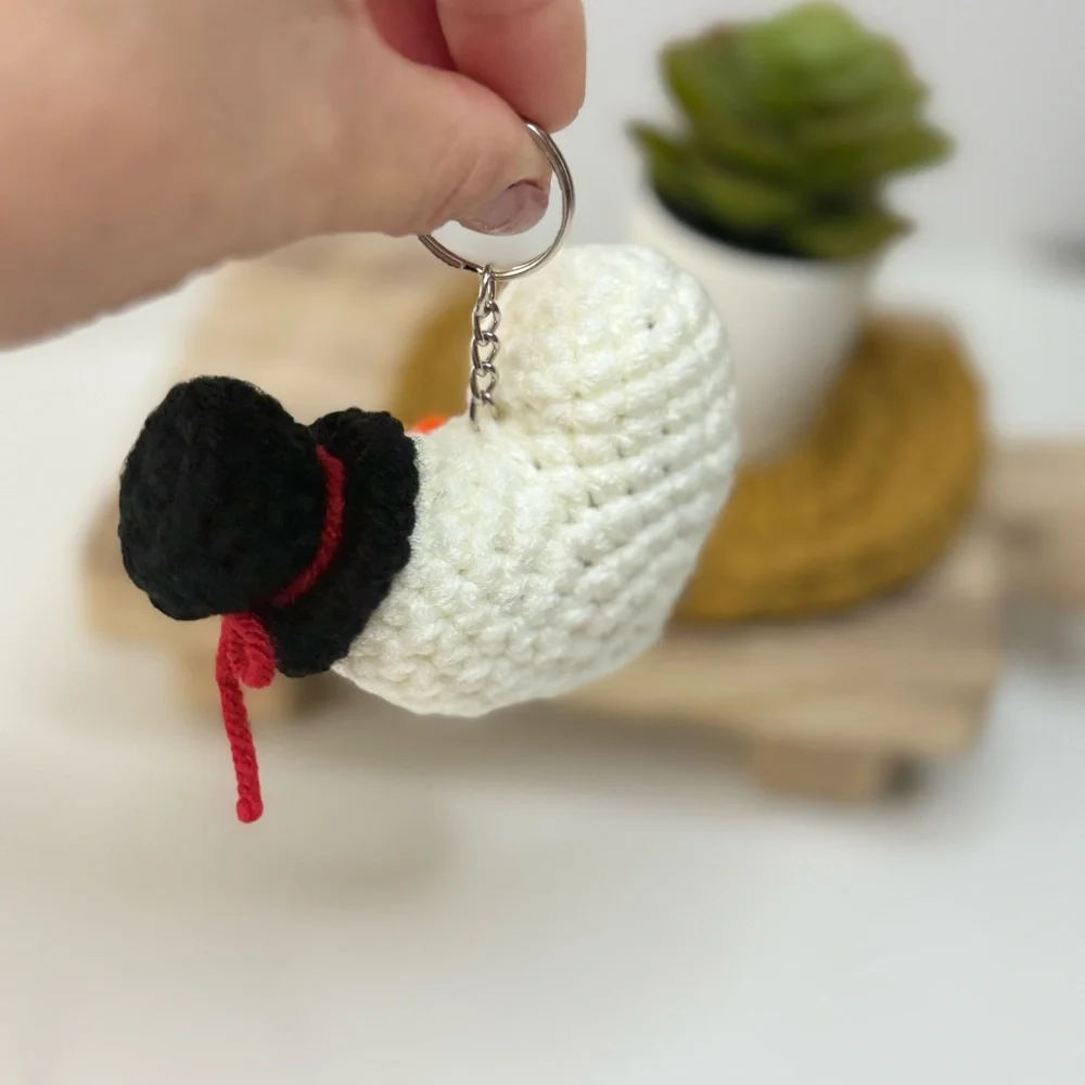 Snowman Amigurumi Keychain Key Charm Ornament Crochet
